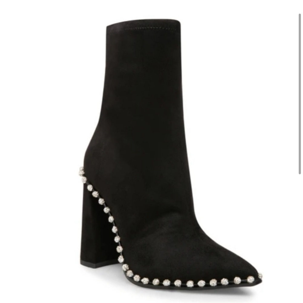 Steve Madden Edita Crystal-Trim Block Heel Ankle Boot.